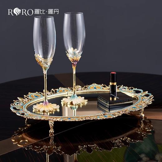 【样品特惠3折，仅1件，无货退款】罗比罗丹古典花纹托盘珐琅彩工艺茶几摆件别墅设计师软装饰品G罗比罗丹古典花纹托盘 商品图2