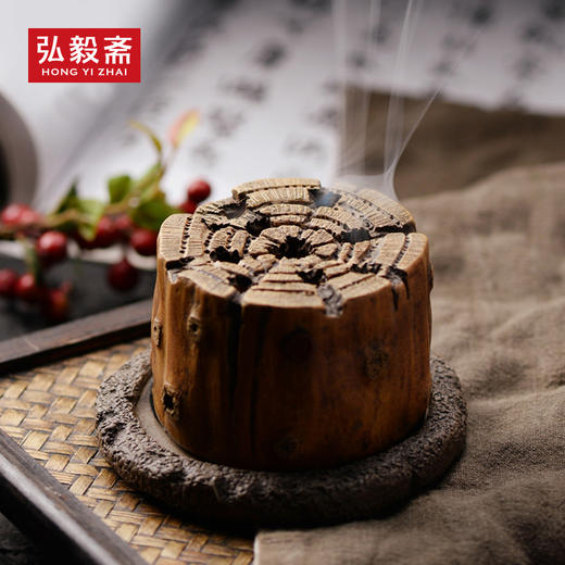 《岁月》紫砂盘香炉 树根年轮 商品图0
