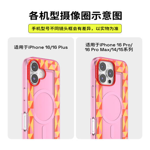 【绿洲物语】落日拓扑 POPCASE手机壳 MagSafe Popcase磁吸款 红色 菱格 拼贴 iPhone16/15/14 商品图3