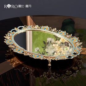 【样品特惠3折，仅1件，无货退款】罗比罗丹古典花纹托盘珐琅彩工艺茶几摆件别墅设计师软装饰品G罗比罗丹古典花纹托盘