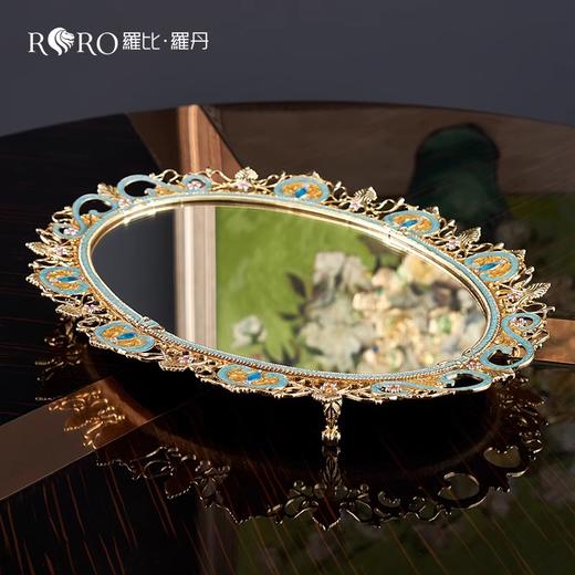 【样品特惠3折，仅1件，无货退款】罗比罗丹古典花纹托盘珐琅彩工艺茶几摆件别墅设计师软装饰品G罗比罗丹古典花纹托盘 商品图0