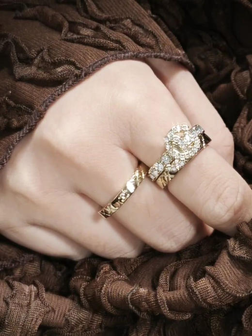 THS-无 香家  三合一戒指 素圈+双C钻饰戒指 3合一戒指 2款 CU1287 商品图1