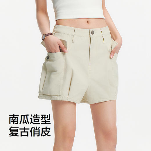 森马休闲裤女纯棉宽松南瓜裤俏皮复古气质2025夏季新款工装裤时尚 商品图4