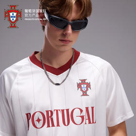 【官方正版】葡萄牙国家队 | 宽松美式复古V领插肩印号T恤球衣