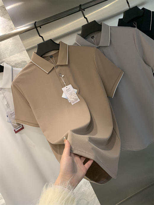 设计师线!7A级抗菌！桑禅丝+莱赛尔混纺！珠地网眼短袖针织POLO衫男款！ 商品图8
