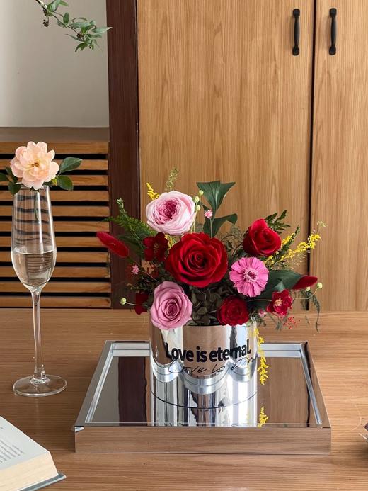 家居永生花抱抱桶（27x27x27cm）镜面手提袋（暂存） 商品图3