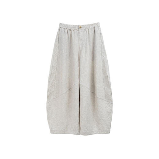 绽放189朵/【宋瓷系列】哪吒裤色织亚麻分割梅瓶廓形造型感阔腿裤 商品图4