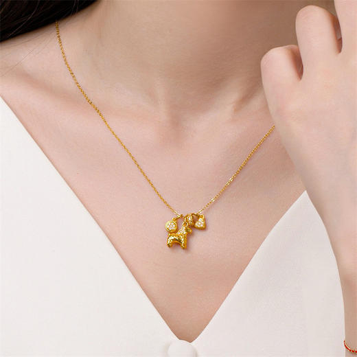 星月童话黄色18K金挂坠 马上有爱DIY手链挂坠女士礼物MEMORA诗普琳KB227702（线上专供） 商品图4