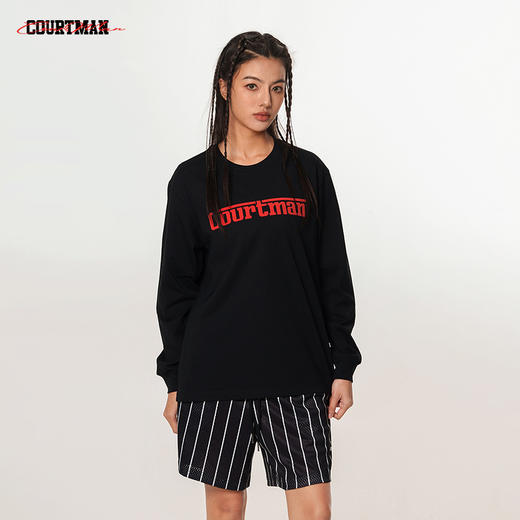 COURTMAN野球帝 运动长袖美式圆领T恤打底衫篮球训练服投篮服男女 商品图2