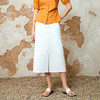 EITIE爱特爱简约白色显瘦高腰开叉a字牛仔半身裙夏季新款8206916 商品缩略图2