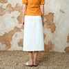 EITIE爱特爱简约白色显瘦高腰开叉a字牛仔半身裙夏季新款8206916 商品缩略图6