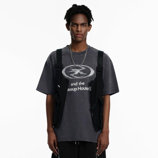 wassuphouse联名液态银印花做旧短袖T恤08V 商品图1