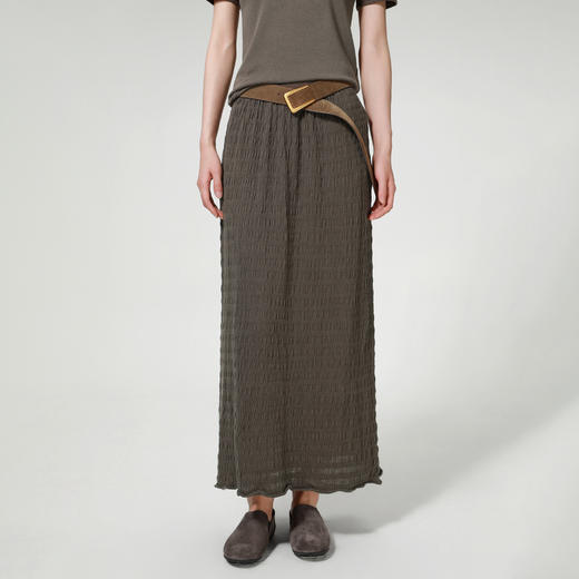 ROMI STUDIO “法式午后” 泡泡棉12针挑花肌理垂顺半裙 24SSQ1069 商品图0