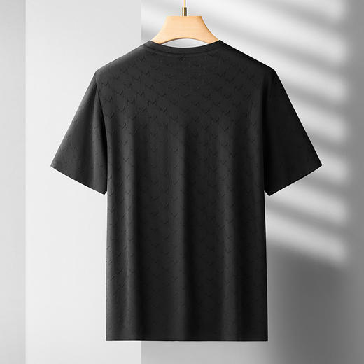 【冰丝无痕】【DDS】大依优型大码男装提花短袖T恤透气加肥加大大号半袖上衣男士胖子 商品图2