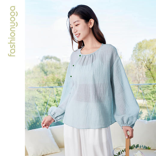 凡圣瑜伽中式棉麻长袖外搭 FM15337 商品图1