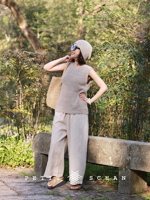 PETIT SCHAN小闪 CLO#779 plain gauze 素纱 棉混纺肌理感针织背心 商品图2