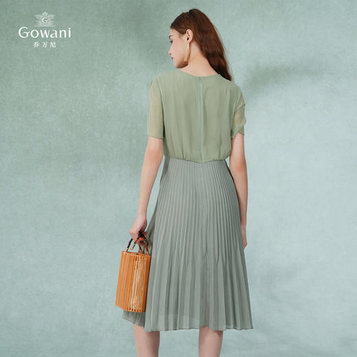 乔万尼连衣裙新款夏季女法式气质经典款衬衫假两件DF2E420 商品图3