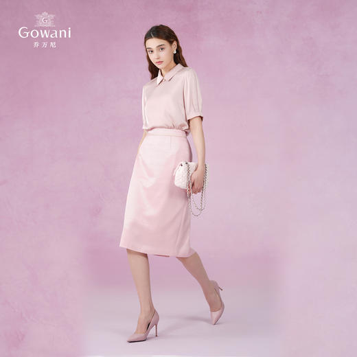 【两色可选】乔万尼新款衬衣领真丝小衫上衣EI2C876 商品图1