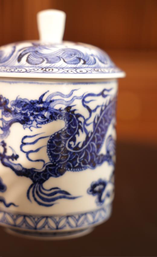 【元岚堂】元青花龙纹将军办公杯满容约460cc 商品图4