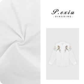 04-1潘依绣丁丁宠粉【花野来信】100%棉花朵刺绣小清新长袖衬衫W-62893