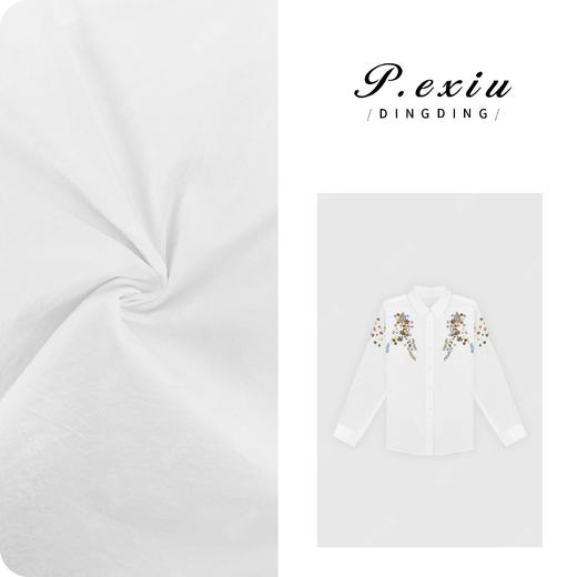 04-1潘依绣丁丁宠粉【花野来信】100%棉花朵刺绣小清新长袖衬衫W-62893 商品图0
