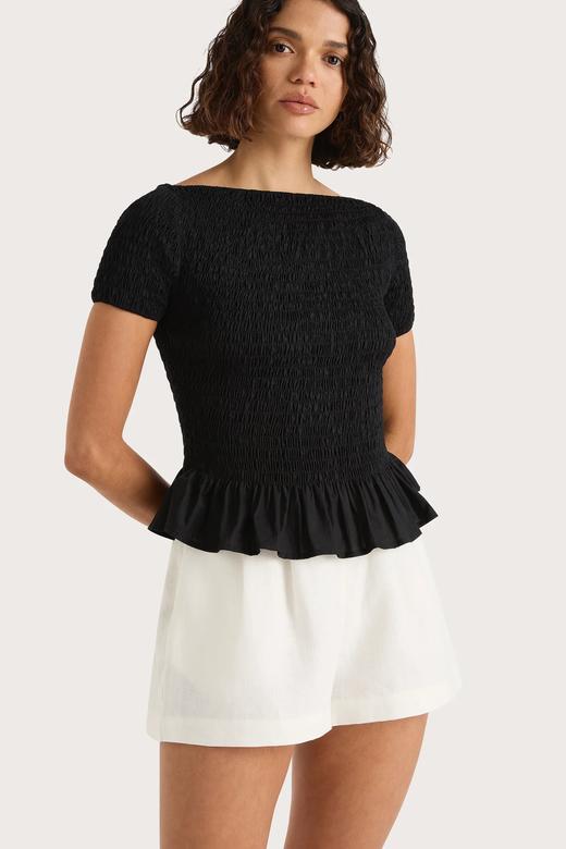 Faithfull The Brand - Deboni Top - Black - 女装 - 上衣 - 黑色 商品图4