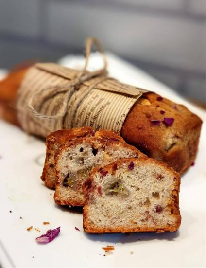 【茶馆茶点】香蕉玫瑰磅蛋糕丨让味蕾坠入香蕉与玫瑰的温柔陷阱。排单现做现发（满90元包邮） 商品图1