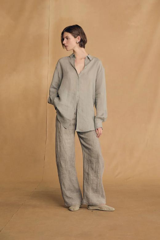 Cortana  天蓝色DENNIS苎麻长袖衬衫 商品图2