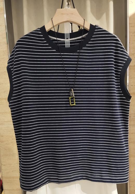 堓上  慵懒宽松通勤条纹T恤 商品图2