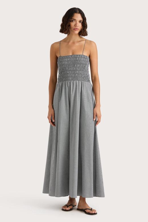 Faithfull The Brand - Lida Maxi Dress - Gingham - Black - 女装 - 连身裙 - 黑色格子 商品图1