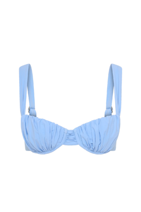 Faithfull The Brand - Sol Bikini Top - Blue - 女装 - 泳衣上装 - 蓝色