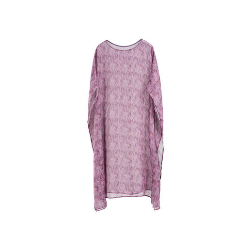 绽放213朵/【宋瓷系列】高密苎麻窑变渐变肌理感宽松中袖连衣裙 商品图4