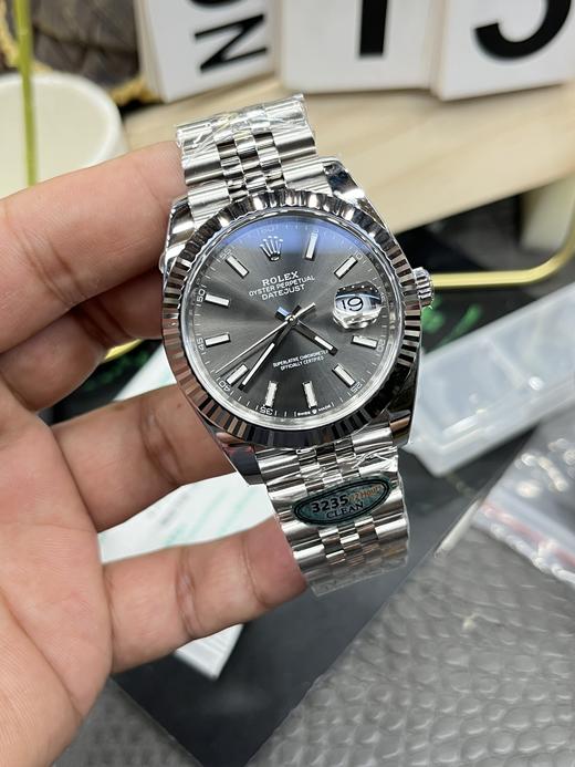 ROLEX劳力士 日志型系列 自动机械机芯 日期显示 男款 瑞表 41mm 灰色表盘 蚝式钢18K白金表壳 蚝式钢表带（SP） 商品图3