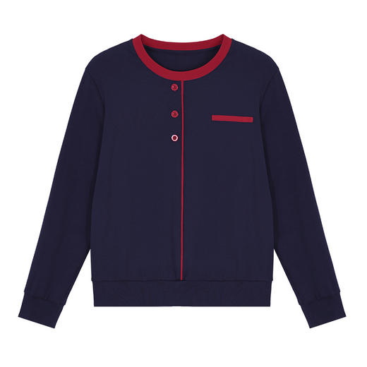 百媚生 棉质正肩长袖圆领T恤S82510040 商品图4