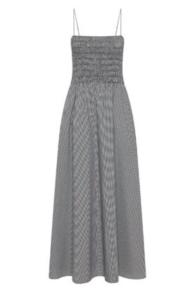 Faithfull The Brand - Lida Maxi Dress - Gingham - Black - 女装 - 连身裙 - 黑色格子