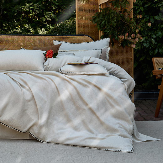 【宠粉派对】洁丽雅棉麻四件套拉链款被套枕套被罩印花床单床上用品 商品图1