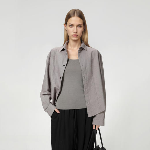 ROMI STUDIO“惬意自然”羊绒桑蚕丝棉混纺砂洗磨毛衬衣RW24WSD1017 商品图2