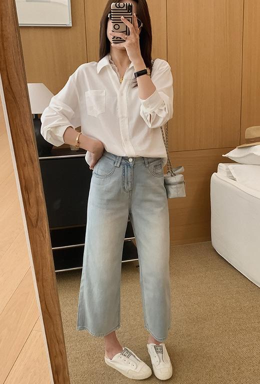 缪斯衬衫法式重工蕾丝花边拼接V领长袖衬衫 商品图4