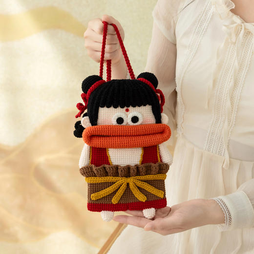 苏苏姐家哪吒蛋袋手机包手工DIY钩针编织4股棉自制毛线团材料包 商品图3