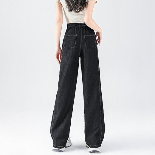 馥迦春夏仿牛仔假门襟阔腿裤 商品图4