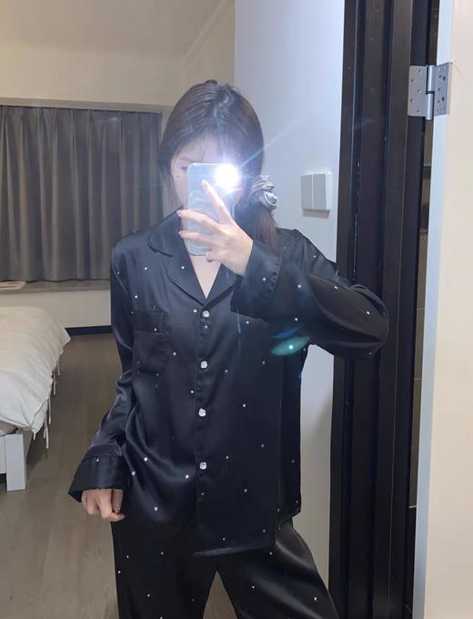 高级感星星冰丝睡衣春夏缎面家居服套装遛弯睡衣 商品图3