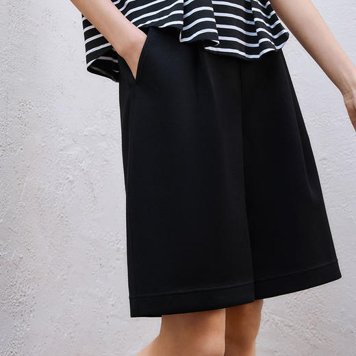 玳莎针织百慕大中裤女2025年夏季新款通勤时尚百搭直筒显瘦A字裤  FB36201 商品图1