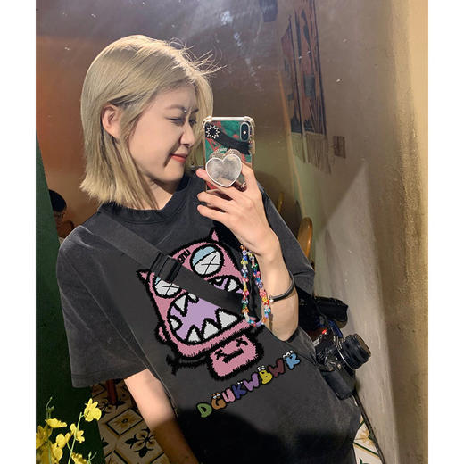 230g重磅棉 情侣纯棉印花T恤 舒适透气、柔软亲肤、多色可选FS-39 商品图7