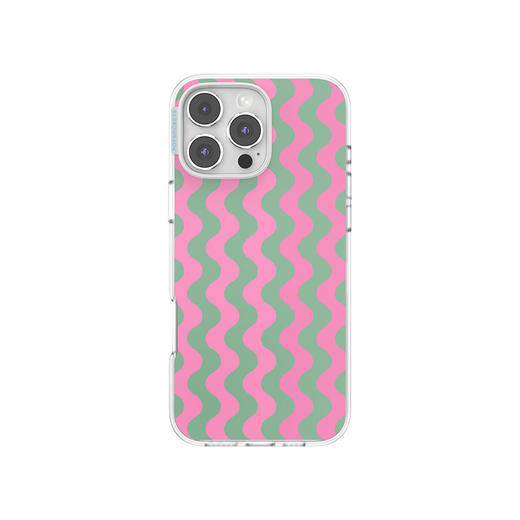 【绿洲物语】粉绿波浪 POPCASE手机壳 MagSafe Popcase磁吸款 撞色 波纹 拼贴 iPhone16/15/14 商品图3