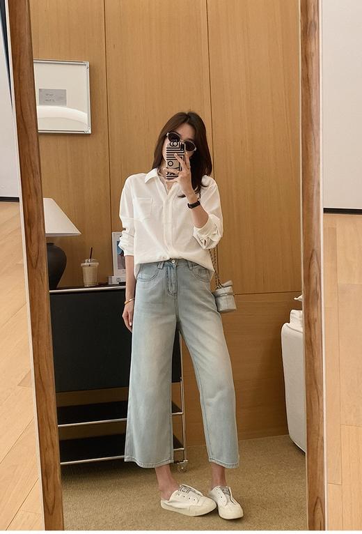 缪斯衬衫法式重工蕾丝花边拼接V领长袖衬衫 商品图3