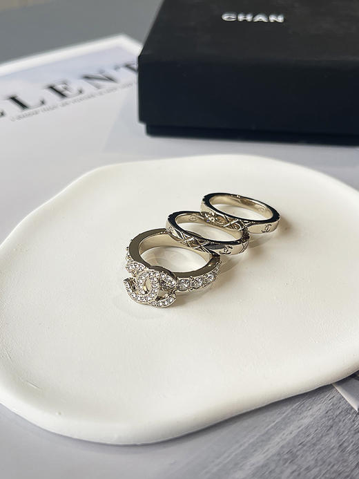 THS-无 香家  三合一戒指 素圈+双C钻饰戒指 3合一戒指 2款 CU1287 商品图10