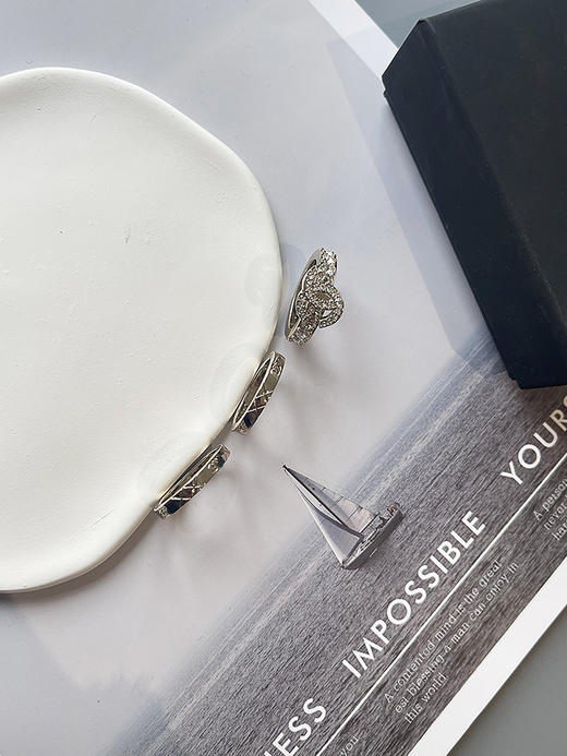 THS-无 香家  三合一戒指 素圈+双C钻饰戒指 3合一戒指 2款 CU1287 商品图12