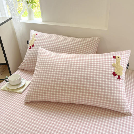 2025春夏色织水洗棉单品床笠、夏被 软糯柔韧耐磨透气全棉床笠三件套 商品图6