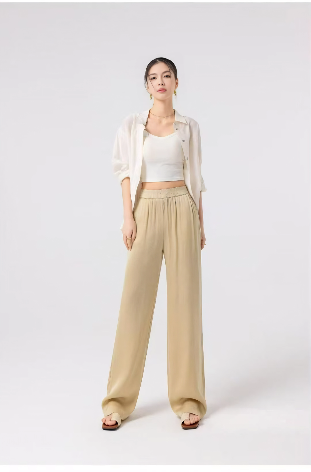 女装25春夏新品莱赛尔棉直筒裤2235-S2100