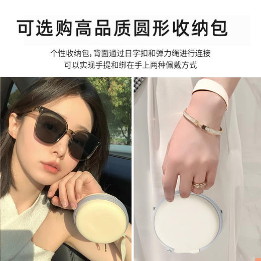 赠送盒子【夏日轻量化出行搭配】显脸小迷你折叠墨镜女防紫外线偏光墨镜男士防晒大框显脸小女士太阳镜。ry 商品图3